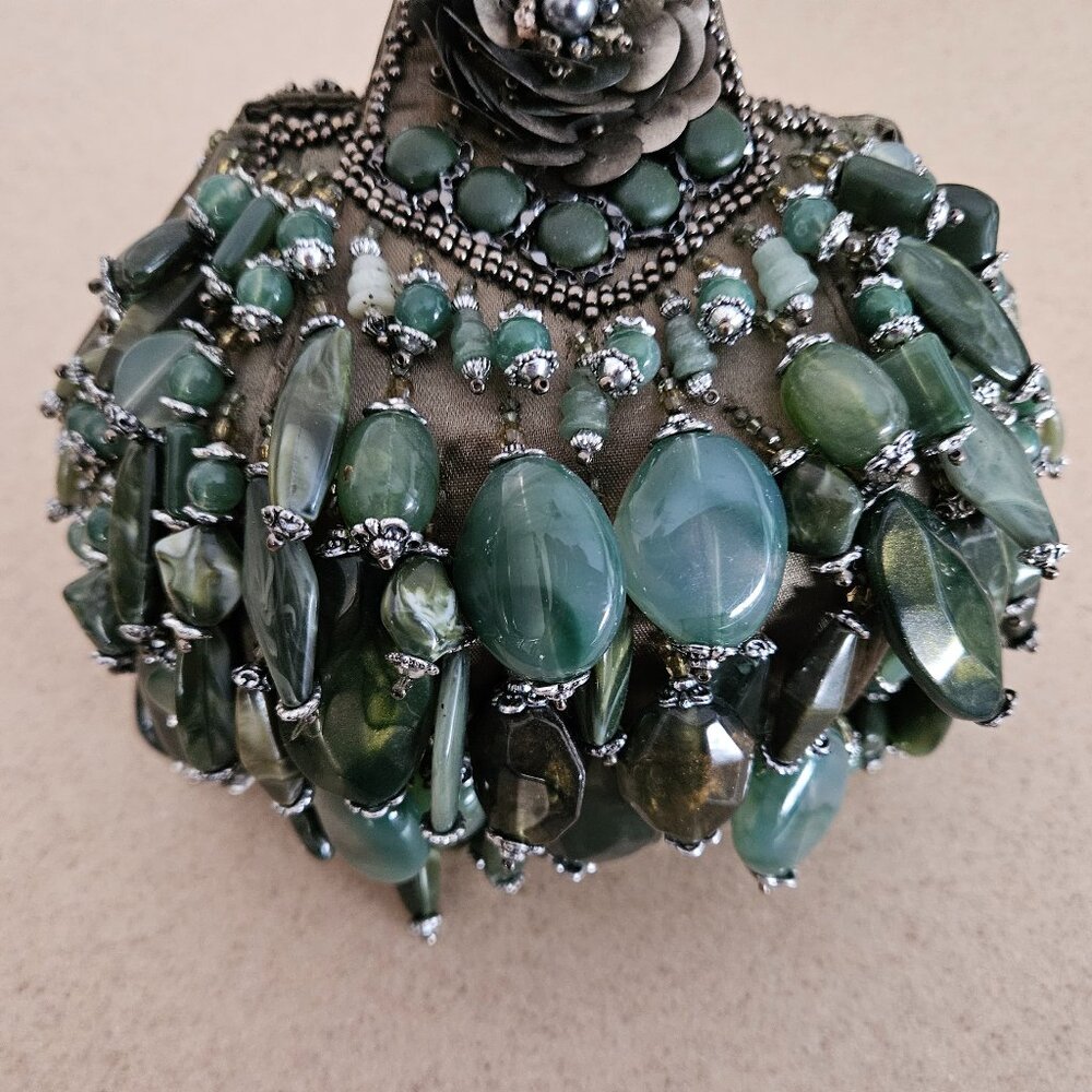 RARE VINTAGE MARY FRANCES BEADED JEWELED EVENING BAG HANDBAG TOP HANDLE PURSE - Picture 4 of 16
